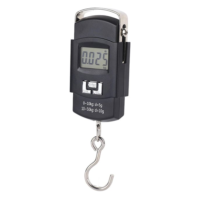 Hangweegschaal LCD-display 50kg Draagbare Digitale Visweegschaal met Comfortabele Handgreep gray