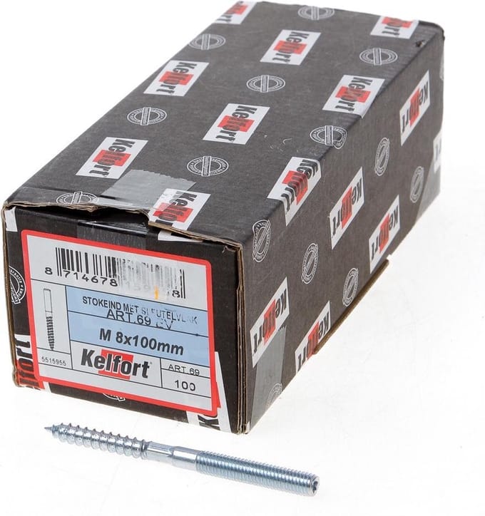 Kelfort Stokeind verzinkt 69 gram M8 x 100mm