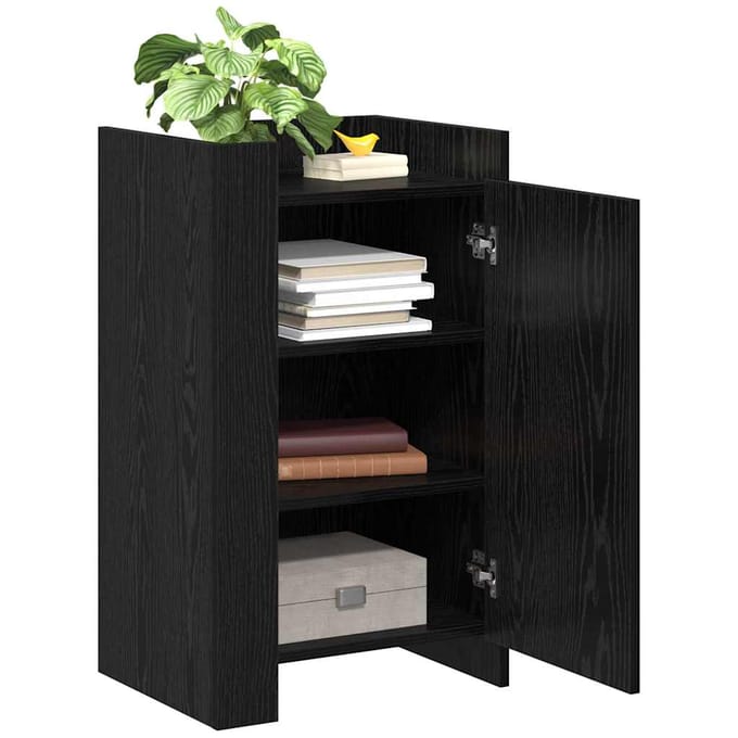 vidaXL - Dressoir - Zwart - Eiken - 45 - x - 35 - x - 75 - cm