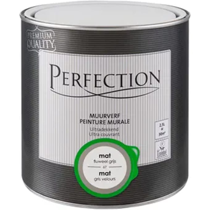 Perfection Ultradekkend Muurverf - Mat - Fluweel Grijs - 2,5l