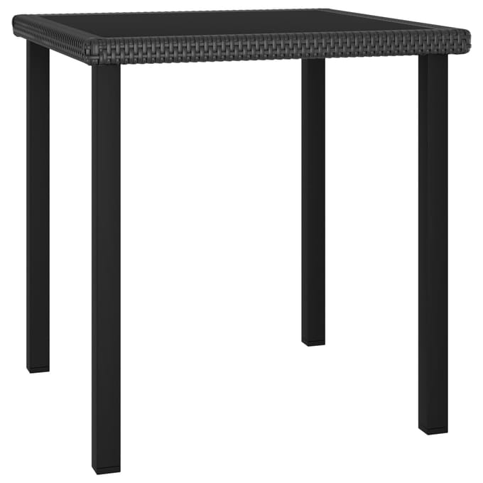 vidaXL - 3-delige - Tuinset - poly - rattan - zwart