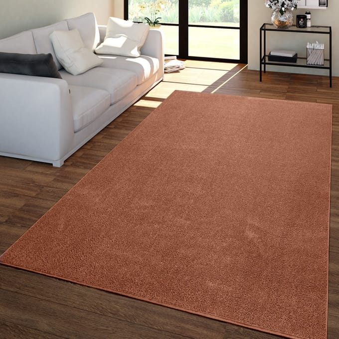 Woonkamertapijt Kurflor effen design modern en tijdloos 120 x 170 cm Rond 120 x 170 cm Rond roze