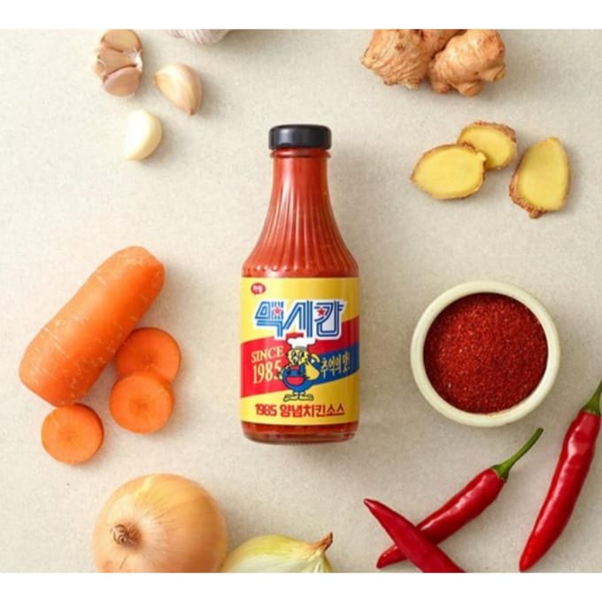 Mexicaanse Harim Koreaanse Yangnyeom Kip Saus 1985 Klassieke Zoet Pittige Kip Saus 300g 1ea brown