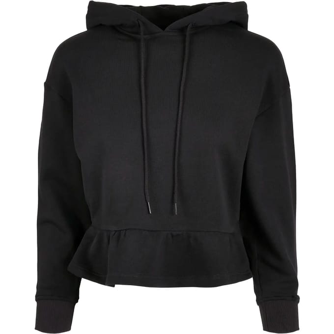 Urban Classics - Organic Volants Hoodie/trui - S - Zwart