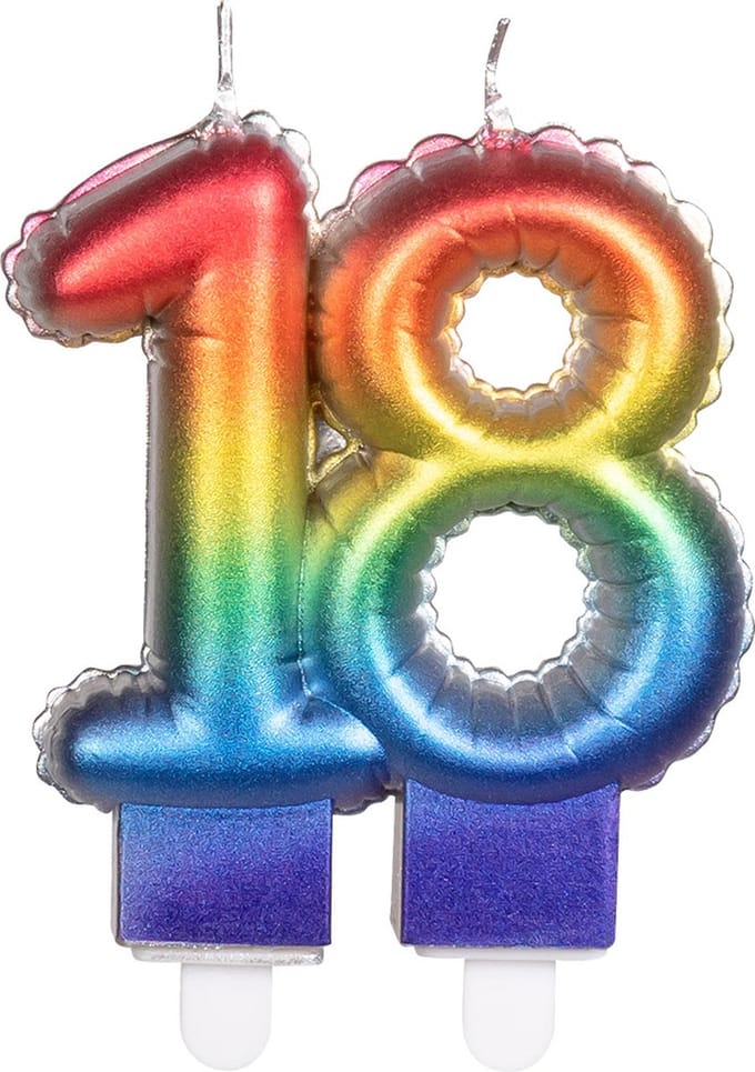 Boland - Kaarsje '18' regenboog 18 Multi - Regenboog - Regenboog