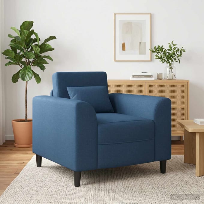 vidaXL - Fauteuil - Blauw - Stof