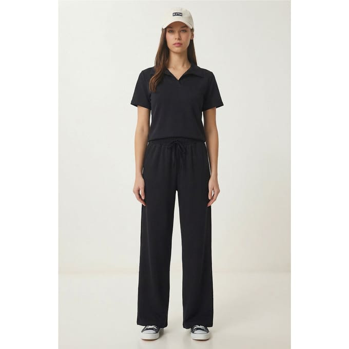 Middel hoge taille Polo Kraag Twee-delige Co-ord Set
