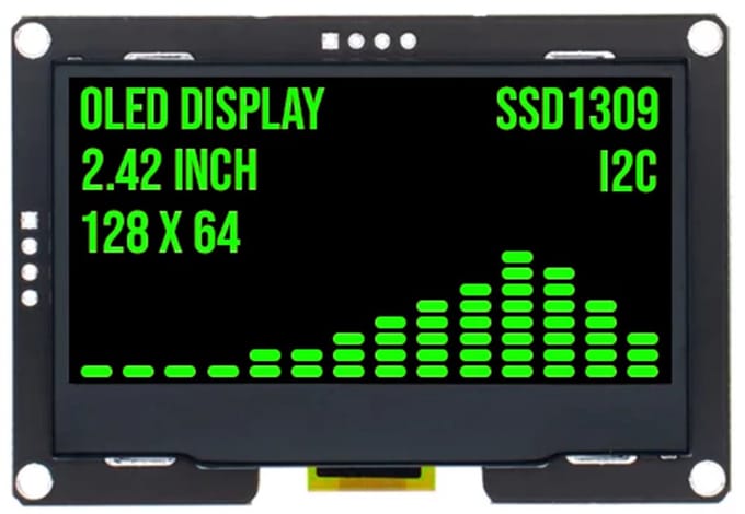 OTRONICÂ® 2.4 inch OLED display 128x64 Groen I2C SSD1309 3.3V