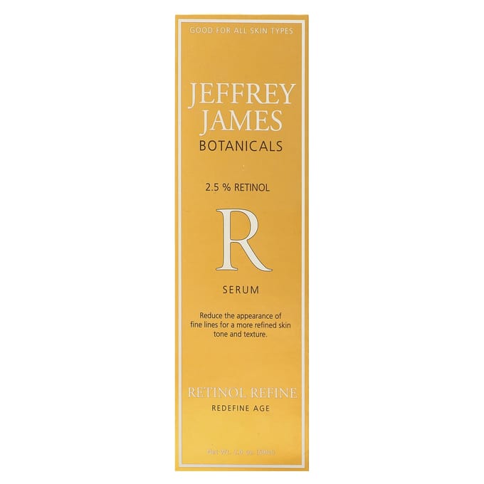 Jeffrey James Botanicals, Retinol Refine Serum, 57 gram (59 ml) white