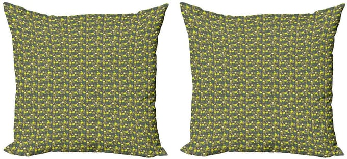 ABAKUHAUS pioenroos kussenhoezen – 2x45 cm – dubbelzijdig, microvezel, rits