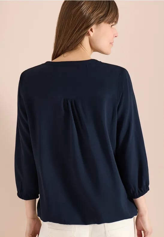 3/4-mouwen blouse met gespleten hals