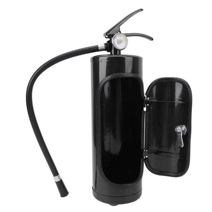Porte-bouteille d'extincteur de feu Boîte de rangement à vin décorative unique en fer en forme d'extincteur de feu Black