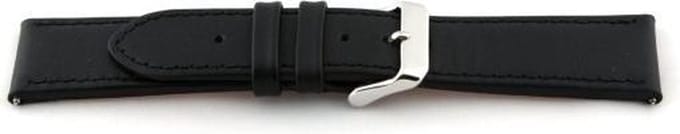 Horlogeband Universeel I135 Leder Zwart 24mm