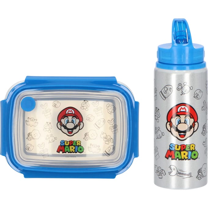 Super Mario Lunchset - Aluminium Lunchbox - Aluminium Drinkfles