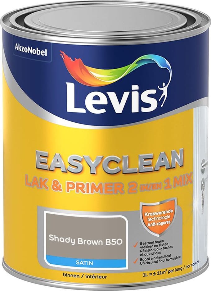 Levis - Easyclean Lak & Primer 2-In-1 Mix - Shady Brown B50 - Mengverf - 1 L