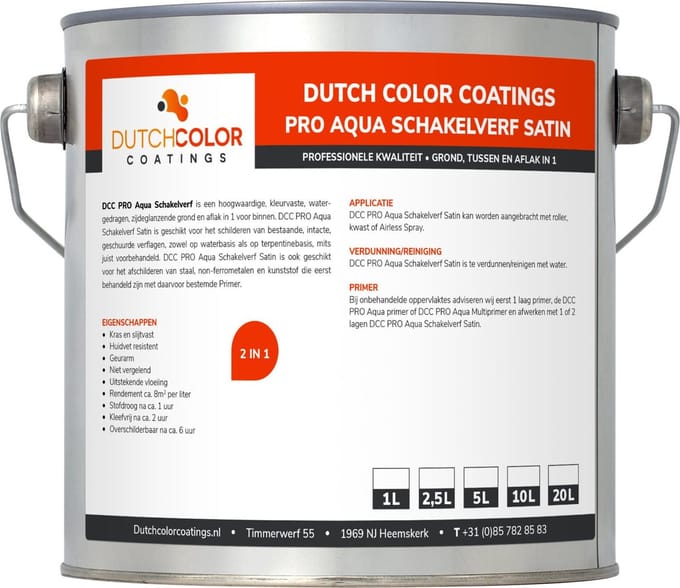 DCC PRO Aqua Schakelverf Satin - 20L - Wit