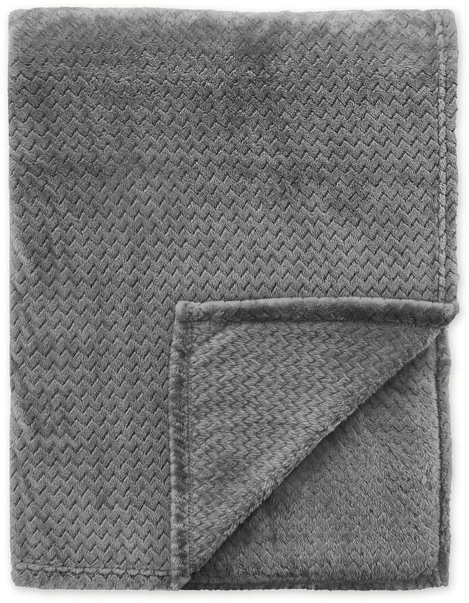 Byrklund Plaid V-Bone - 130x160 - 100% Polyester - Antraciet