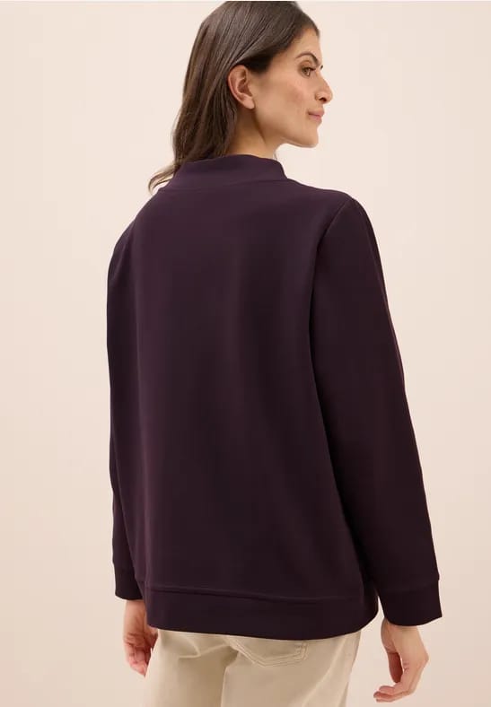 Shirt met structuur en trechtervormige hals