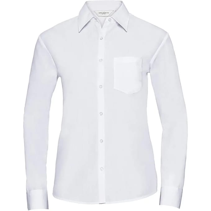 Dameshemd met lange mouwen Russell Athletic Poplin