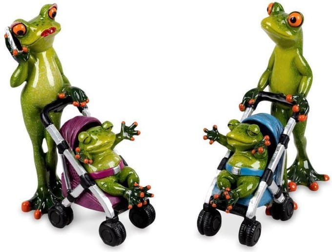 kikker gezin - beroeps beeldje - familie - 3x8x17 cm
