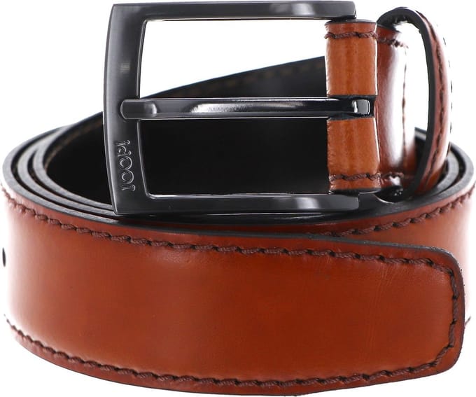 JOOP! Leren Riem Quilted Coll. Belt 3,5 CM W120 Cognac Bruine