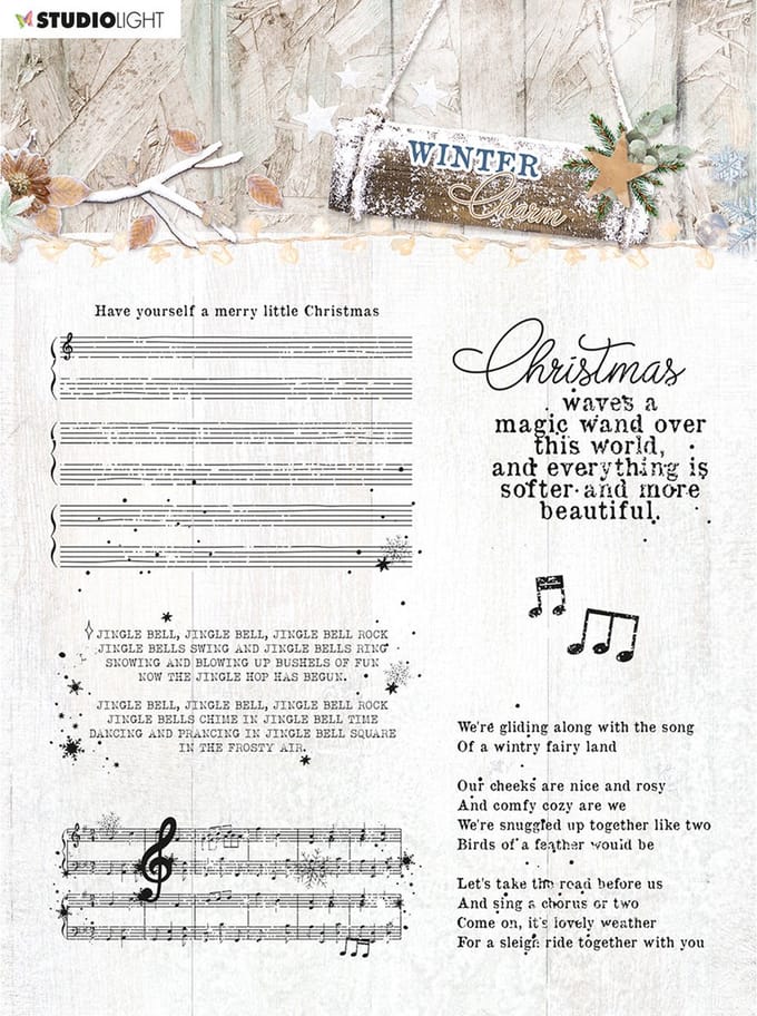 Studio Light Clear Stamp - Winter Charm nr.493 - 140x140mm