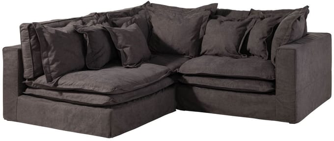 MASSIVMOEBEL24.DE hoekbank donkergrijs Korsika 238x234x90 cm SOFAS deels gemonteerd