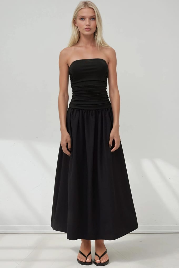 Strapless Maxi Jurk Details