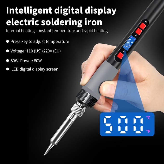 Digitale Display Soldeerbout 80W 110V Verstelbare Temperatuur Soldeerlasbout EU Plug