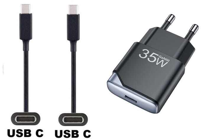 OneOne 35W snellader + 1,0m sterke USB C naar C kabel. GAN lader. PD PPS oplader adapter past op Kobo (Rakuten) eReader Elipsa, Elipsa 2E, Sage, Libra 2, Libra Colour, Clara 2E, Clara Colour, Clara BW - Kindle (Amazon) Scribe
