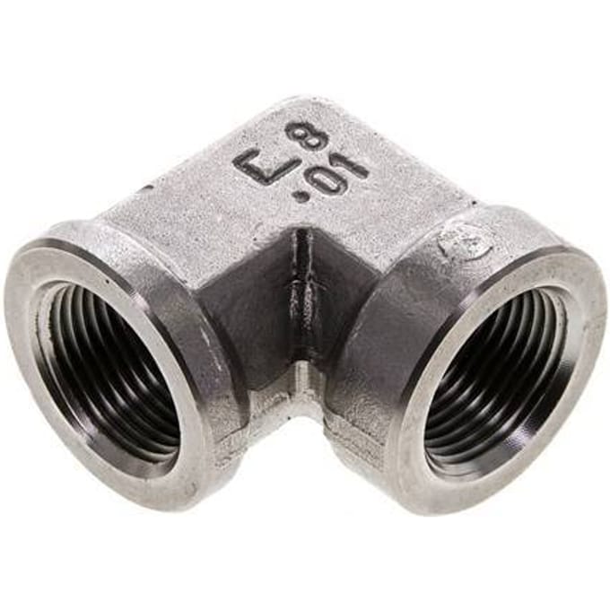 3/4'' NPT RVS L-Fitting 90graden 170 Bar - Hydrauliek - FL2E-F-S-034N
