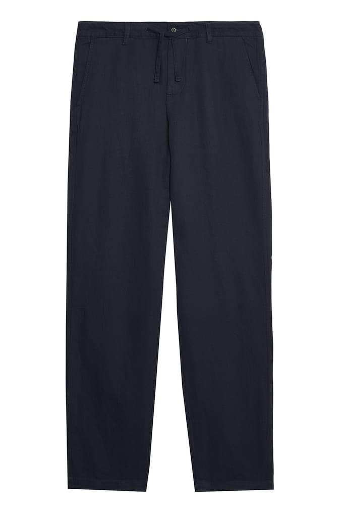 Lyle & Scott Linen Blend Drawstring Trouser Dark Navy Taglia: W36L32 | Pantaloni Outlet | Uomo | Blu