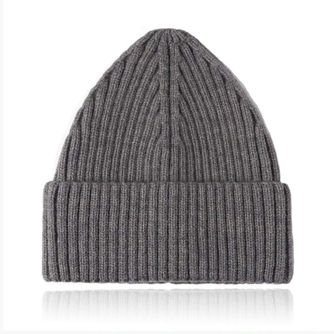 Korte Beanie Muts - Grijs