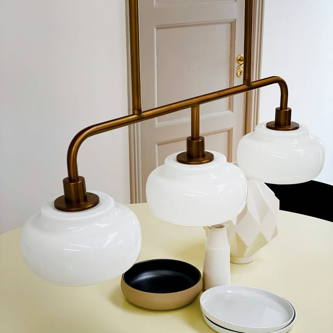 Dyberg Larsen hanglamp Ossett, bronskleurig, lengte 80 cm