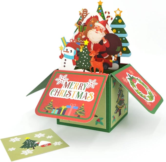 Pop-up Kerstkaart met Envelop - 3D Wenskaart voor Feestdagen