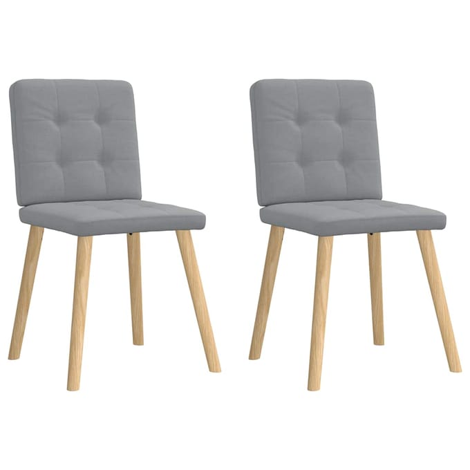 vidaXL - Eetkamerstoelen - 2 - st - stof - lichtgrijs