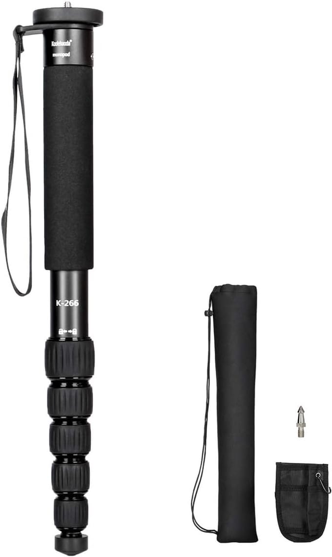 Draagbare Monopod met 6 Secties - Lichtgewicht Aluminium Unipod tot 10 kg
