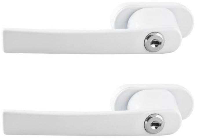 Malatec Raamknip - 2x - kunststof - metaal - wit - 13 x 2 cm - ramen afsluiten