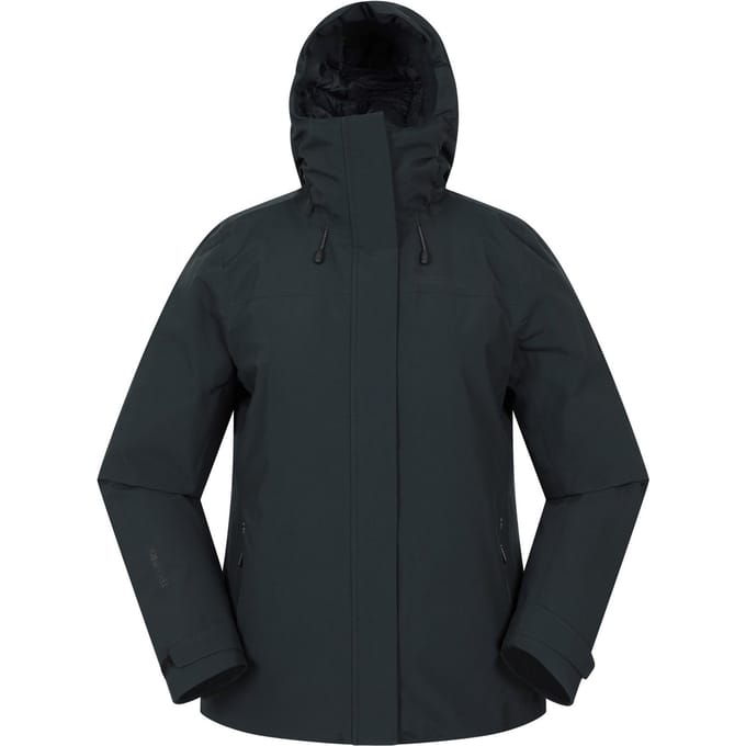 Mountain Warehouse Dames Mallory Korte Waterdichte Gevoerde Jas (Zwart)