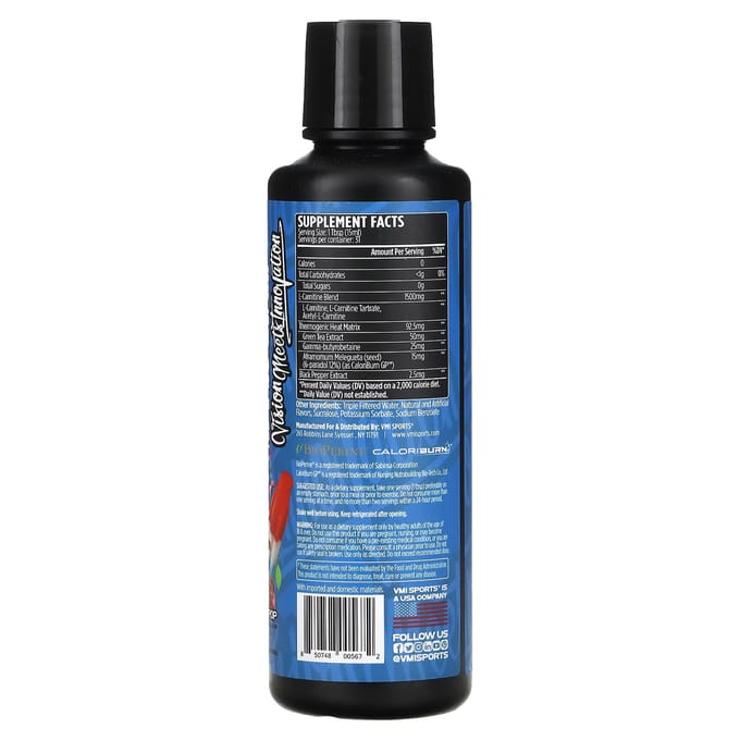 VMI Sports, L-Carnitine 1500 Heat, Patriot Pop, 16 fl oz (473ml)