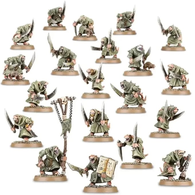 Set van 20 figuurtjes Games Workshop Warhammer AoS - Skaven Pestilens Plague Monks