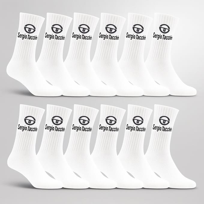 Sergio Tacchini Unisex Sportsokken 12 paar Wit 39-42