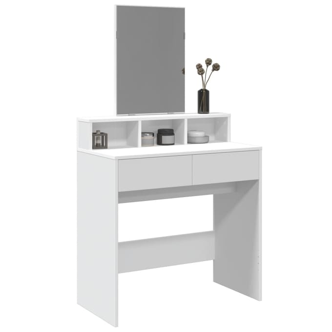 vidaXL - Kaptafel - met - spiegel - 80x41x144,5 - cm - wit
