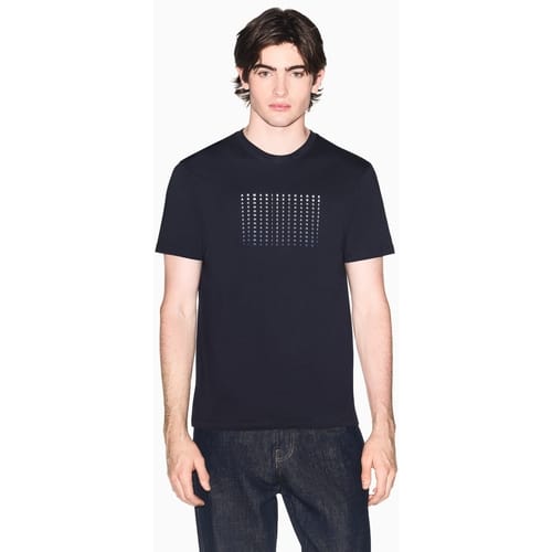 Armani Exchange Slim Brand Repeat Graphic T-Shirt, Blauw