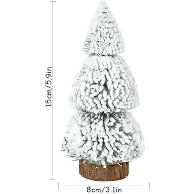 Mini décorations d'arbre de Noël, sapin de neige, décorations de Noël pour la maison, le bureau, cadeau de Noël, artisanat de bricolage white