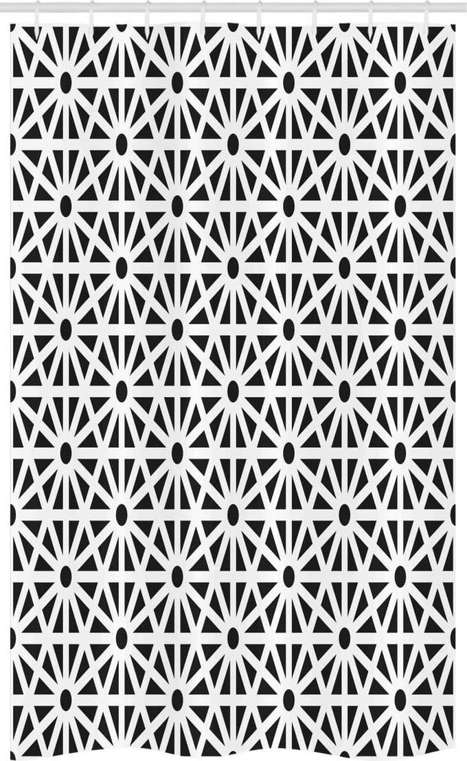 ABAKUHAUS Douchegordijn – Douchegordijn 120x180 cm – Wit/zwart, 100% polyester