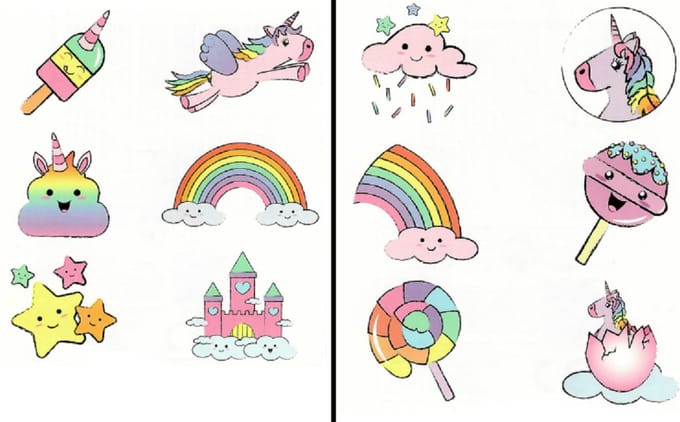 Unicorn Tattoos - Eenhoorn - Set van 96 vellen