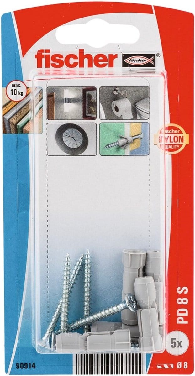Fischer DHZ PD 8sK plaatpluggen met schr(5x) 30184