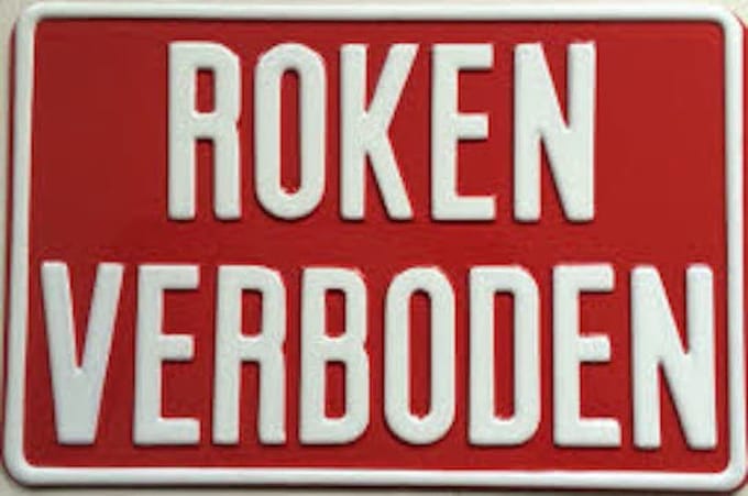 Roken Verboden Bord / 30x20 cm / Aluminium / Rood/Wit