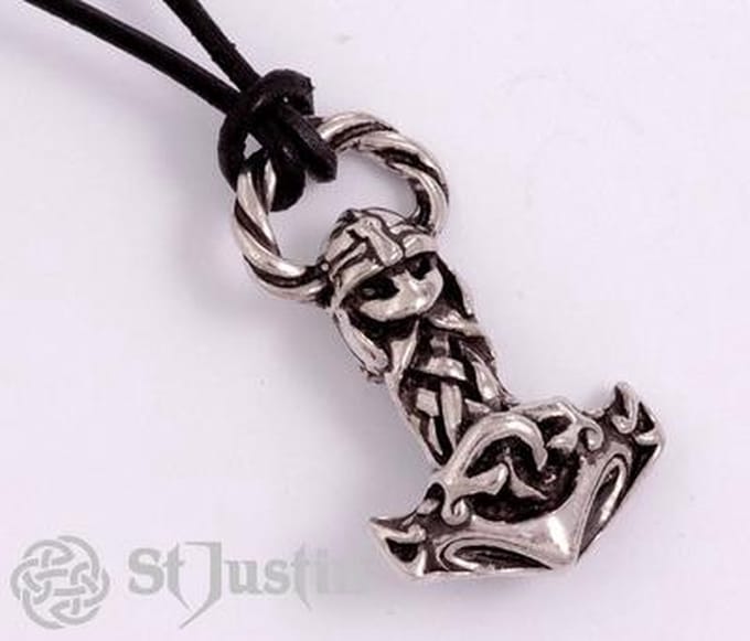 St Justin hanger Thor's hammer Viking (PN24)